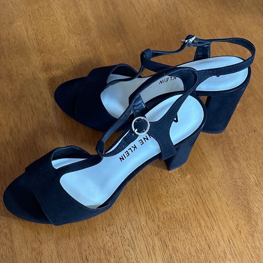 Calvin Klein Black Suede Heeled Sandals